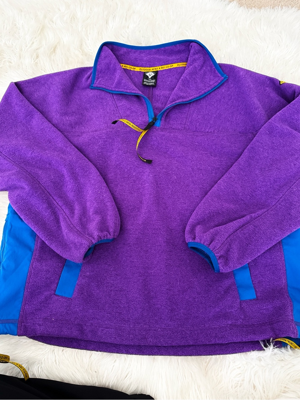 REI Purple Fleece Pullover with Blue Trim